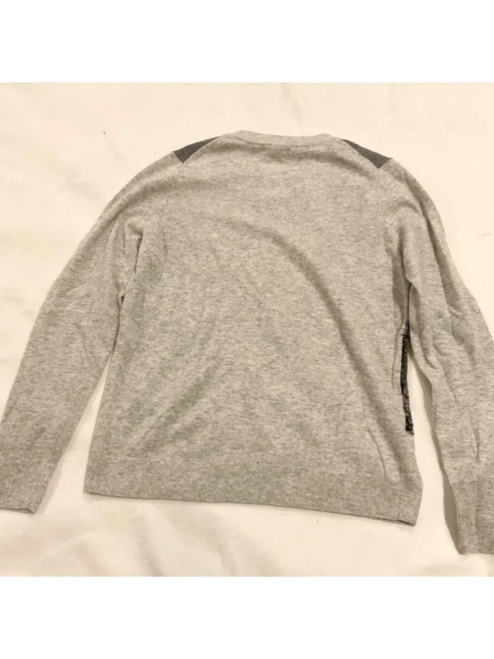 J.Crew wool gray and black lace front sweater szM bust39